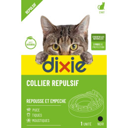 COLLIER ANTIPARASITAIRE REPULSIF D’INSECTES PUCE, TIQUES ET MOUSTIQUES - POUR CHAT - DIXIE