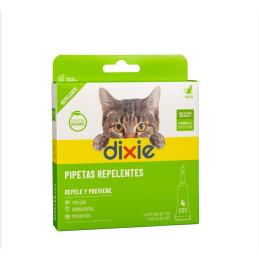 PIPETTES RÉPULSIVES ANTIPARASITAIRE POUR CHATS - 4 PIPETTES - DIXIE