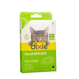 COLLIER ANTIPARASITAIRE REPULSIF D’INSECTES PUCE, TIQUES ET MOUSTIQUES - POUR CHAT - DIXIE