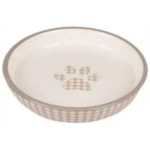 GAMELLE POUR LA NOURRITURE ET L'EAU MYLO ROND BEIGE & BLANC