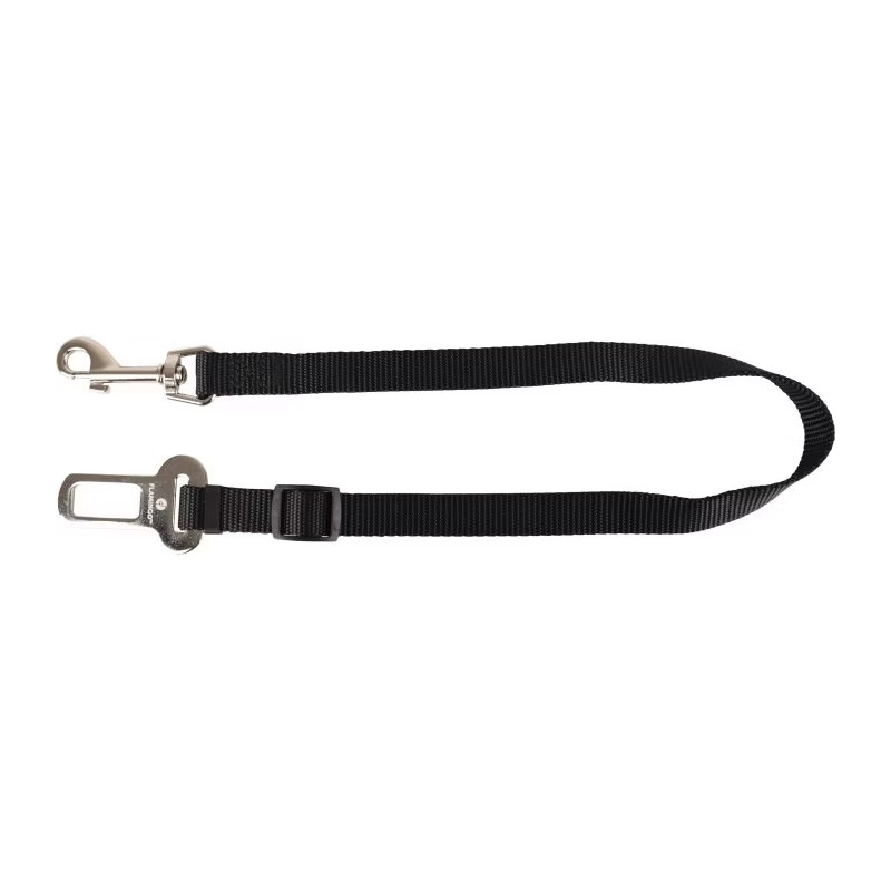 CONNECTEUR POUR CEINTURE DE SÉCURITÉ DE VOITURE KURA NOIR - POUR CHIEN - FLAMINGO - TAILLE M