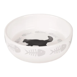 GAMELLE POUR CHAT CATS ROND BLANC 13.5CM - FLAMINGO