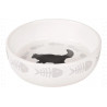 GAMELLE POUR CHAT CATS ROND BLANC 13.5CM - FLAMINGO