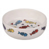 GAMELLE EN CERAMIQUE POUR CHAT FISK ROND BLANC - FLAMINGO