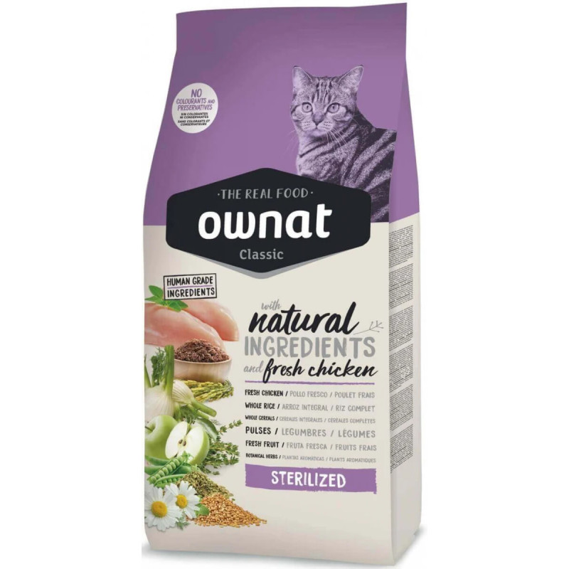 CROQUETTES OWNAT CLASSIC STERILIZED POUR CHAT ADULTE STÉRILISÉ - 4KG