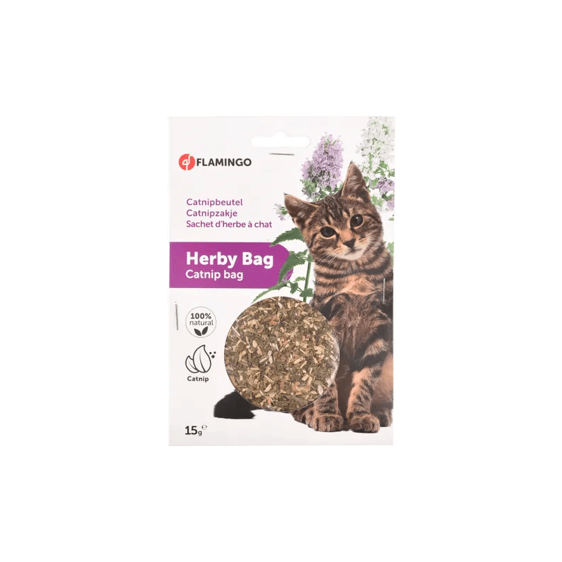 SACHET HERBE A CHAT A BASE DE CATNIP - FLAMINGO