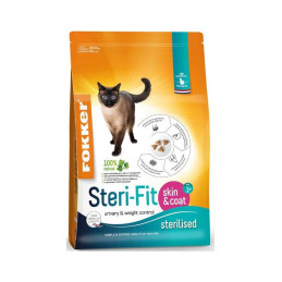 CROQUETTES STERI-FIT SKIN & COAT POUR CHAT STERILISE - FOKKER - 2.5KG