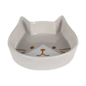 GAMELLE EN CERAMIQUE POUR CHAT GAMELLE POUR LA NOURRITURE ET L'EAU KAPO GRIS CLAIR - FLAMINGO
