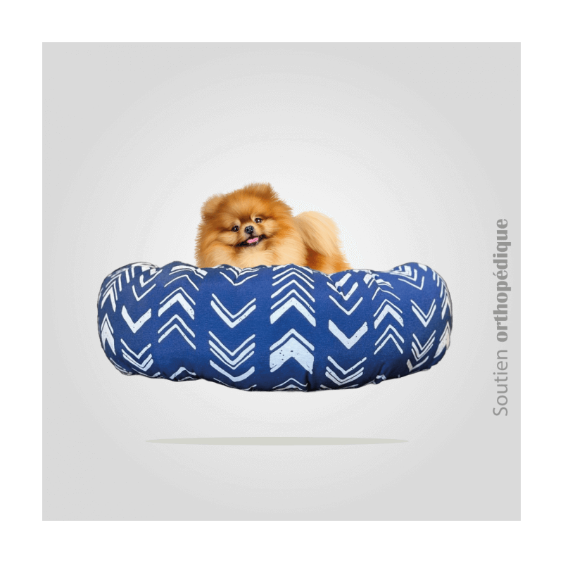 COUSSIN DONUT XL EN LIN LE PALAIS AZUR - CHIEN OU CHAT