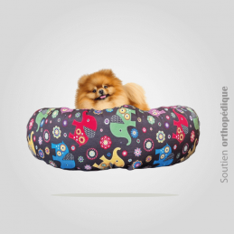 COUSSIN DONUT XL EN LIN ELEPHANTO - CHIEN OU CHAT