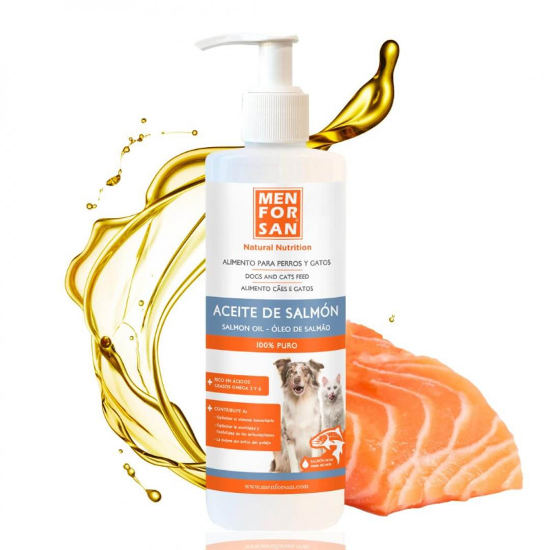 HUILE DE SAUMON POUR CHIEN ET CHAT - MEN FOR SAN - 500ML
