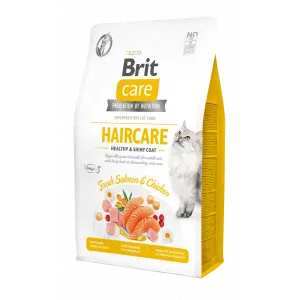 CROQUETTES BRIT CARE SANS CEREALES HAIRCARE HEALTHY AND SHINY COAT - POUR CHAT - 2KG