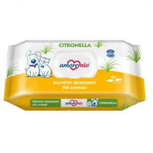 LINGETTES AMOREMIO HUMIDES POUR CHIENS ET CHATS 40 PCS CITRONNELLE
