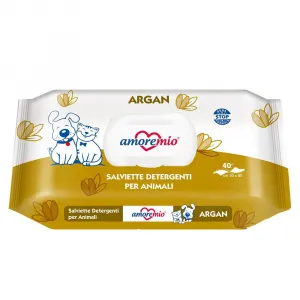 LINGETTES AMOREMIO HUMIDES POUR CHIENS ET CHATS 40 PCS ARGAN