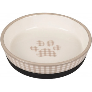GAMELLE RONDE MYLO BEIGE ET BLANC - FLAMINGO