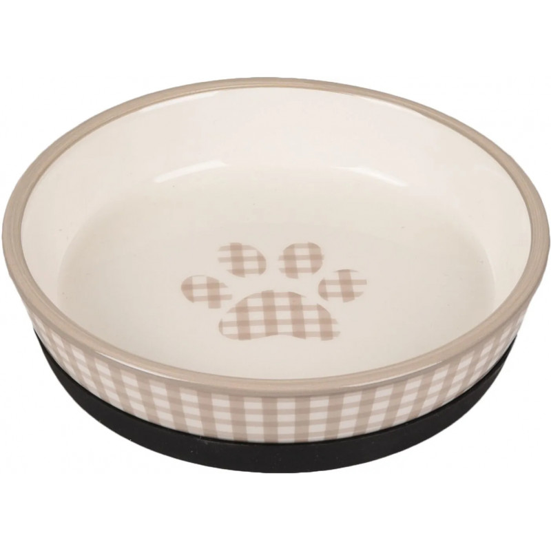 GAMELLE RONDE MYLO BEIGE ET BLANC - FLAMINGO
