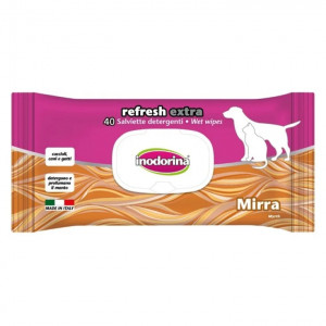 LINGETTES REFRESH EXTRA MYRRHE POUR CHIEN ET CHAT 40 PCS - INODORINA