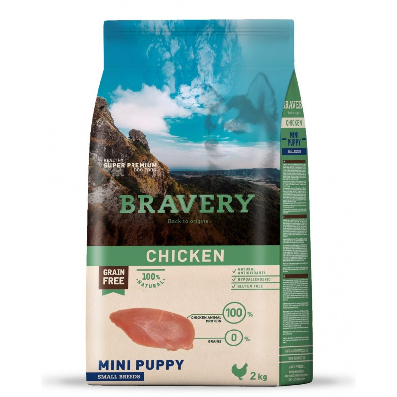 CROQUETTES BRAVERY AU POULET POUR CHIOT - SANS CÉRÉALES - 2KG CROQUETTES BRAVERY AU POULET POUR CHIOT - SANS CÉRÉALES - 2KG