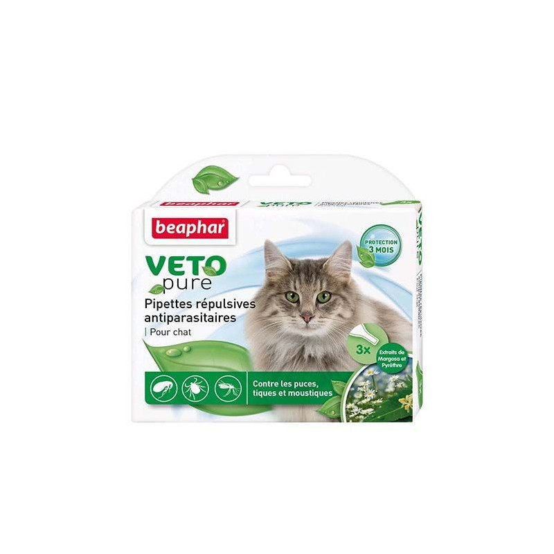 Pipettes Repulsives Antiparasitaires Pour Chat Beaphar Veto Pure