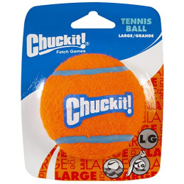 Grande balle de tennis orange pour chien