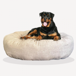 COUSSIN DONUT XXXL EN LIN GOLDEN DOUGHNUT - CHIEN DE GRANDE TAILLE