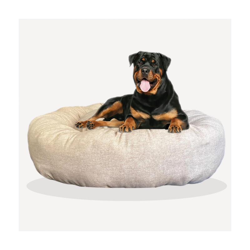 COUSSIN DONUT XXXL EN LIN GOLDEN DOUGHNUT - CHIEN DE GRANDE TAILLE