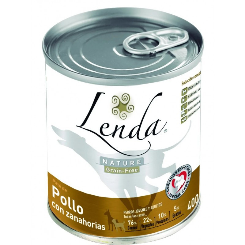 PATÉ POULET AVEC CARROTES SANS CÉRÉALES SPÉCIALE SOINS - LENDA - 400g