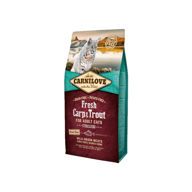 CROQUETTES CARNILOVE FRESH CARPE ET TRUITE - CHAT STÉRILISÉ CROQUETTES CARNILOVE FRESH CARPE ET TRUITE - CHAT STÉRILISÉ