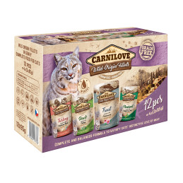 FILETS DE VIANDE D’ANIMAUX SAUVAGES EN SAUCE POUR CHAT 12x85g - CARNILOVE