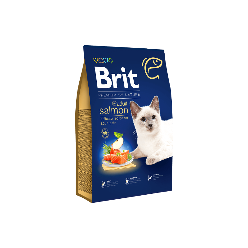 CROQUETTES BRIT PREMIUM ADULTE AU SAUMON - POUR CHAT -  1,5KG