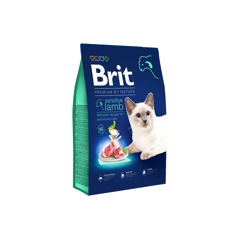 CROQUETTES BRIT PREMIUM ADULTE SENSITIVE A L'AGNEAU - POUR CHAT - 1,5KG CROQUETTES BRIT PREMIUM ADULTE SENSITIVE A L'AGNEAU - POUR CHAT - 1,5KG